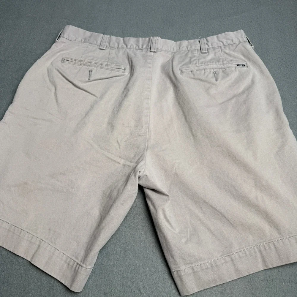 Polo Ralph Lauren Mens Classic Fit 9 Chino Shorts Tan Khaki Cotton Twill 38